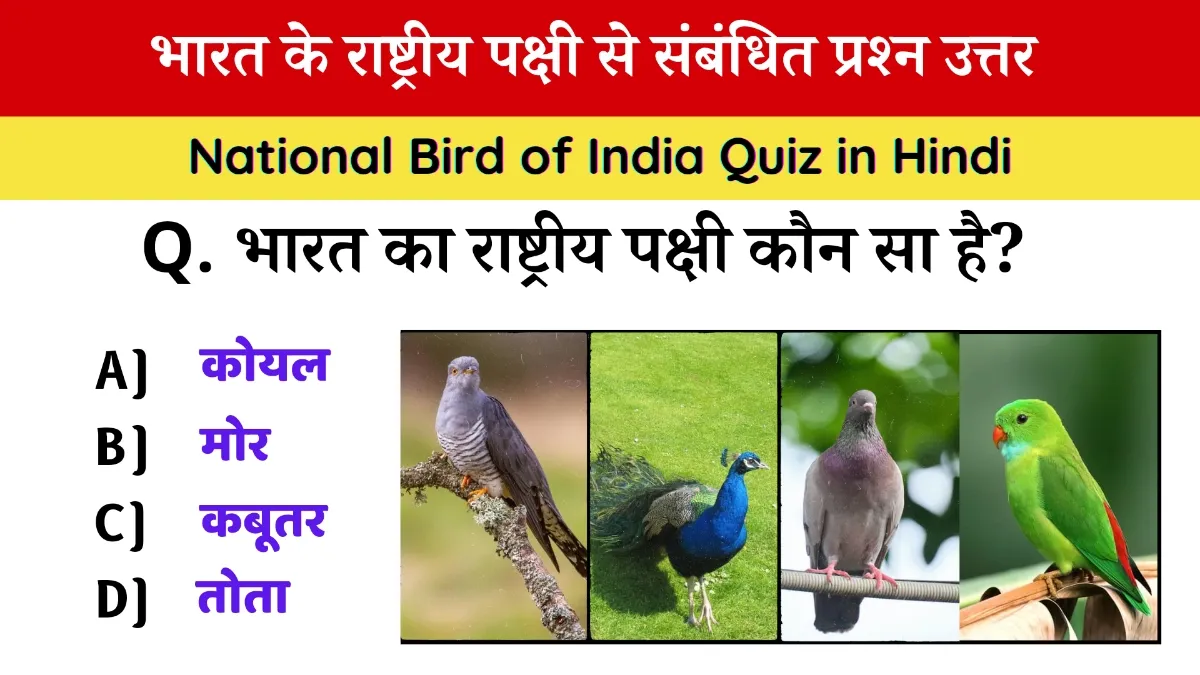 National Bird of India Quiz in Hindi