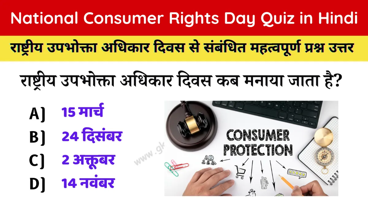 National Consumer Rights Day Quiz in Hindi: राष्ट्रीय उपभोक्ता अधिकार दिवस प्रश्नोत्तरी