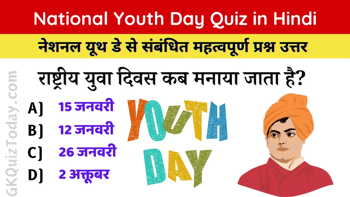 National Youth Day Quiz in Hindi (राष्ट्रीय युवा दिवस)